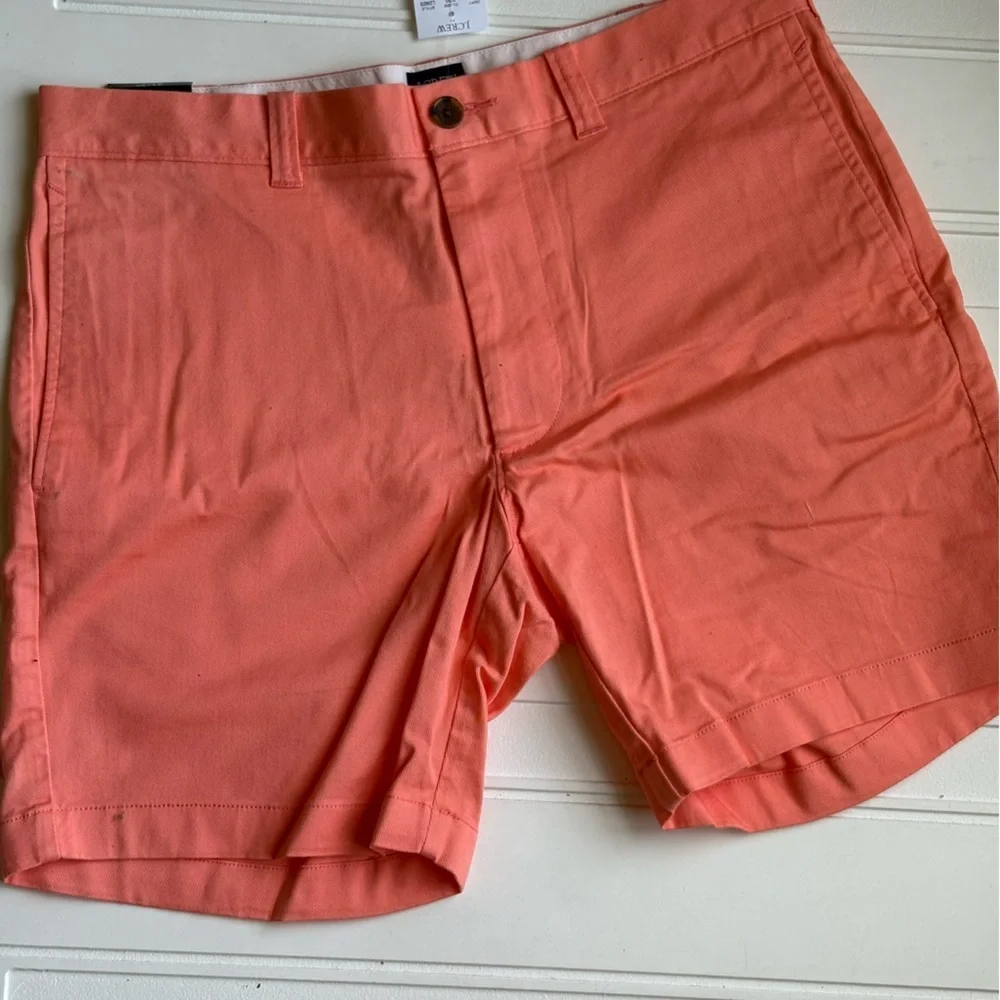 NWT J. Crew Mens Chino Shorts Size 31 Tangerine